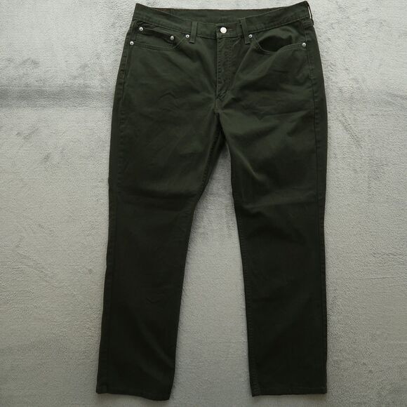 Levi's 514 Jeans Mens Size 38x32 Green Straight Leg Stretch Denim Pants - Picture 1 of 16